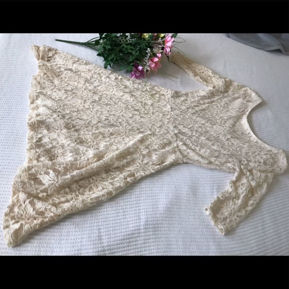 Lush Cream Lace Flowy Dress - Picture 8 of 8